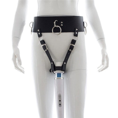 BDStyle Forced Orgasm Belt with Lockable Design and O Ring Restraints - Male Chastity