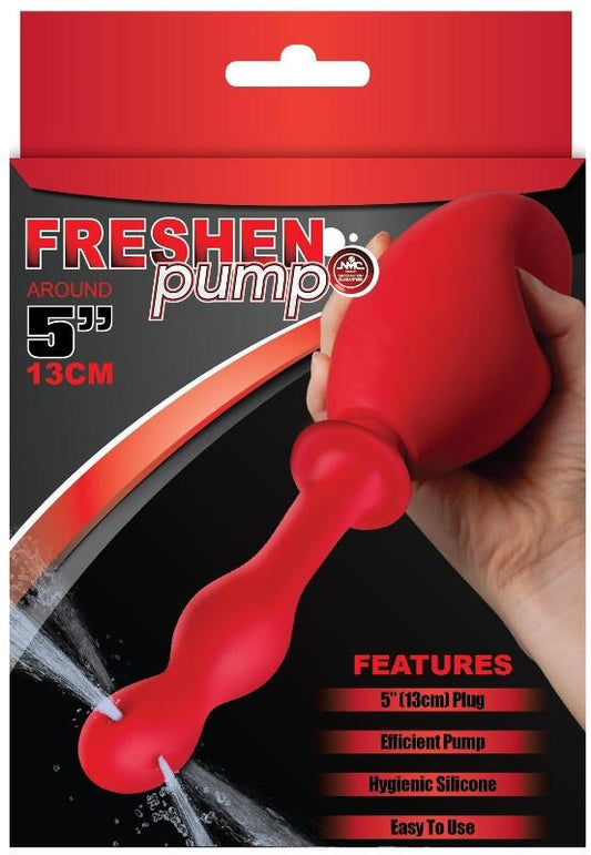 Freshen Douche 5" Silicone Red - - Anal Cleansing