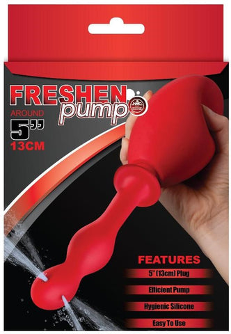 Freshen Douche 5" Silicone Red - Anal Cleansing