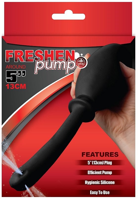Freshen Pump Black 13cm Douche Best Price Sex Toys - - Anal Cleansing