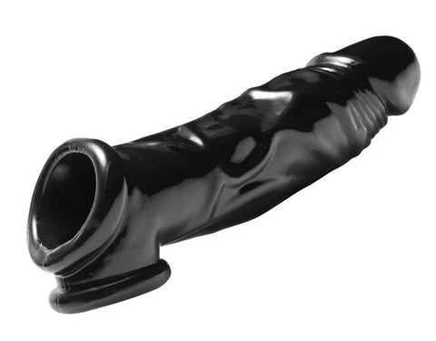 XR Brands Fuk Tool Penis Sheath And Ball Stretcher with Dual Enhancement - Cock Rings