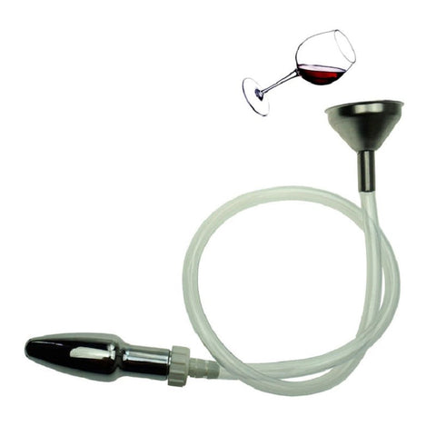 BDStyle Funnel Enema Plug Medical Grade Metal with Attached Funnel - Enemas and Douches