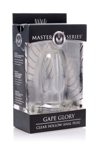 XR Brands Gape Glory Clear Hollow Anal Plug with Visual Stimulation - Butt Plugs