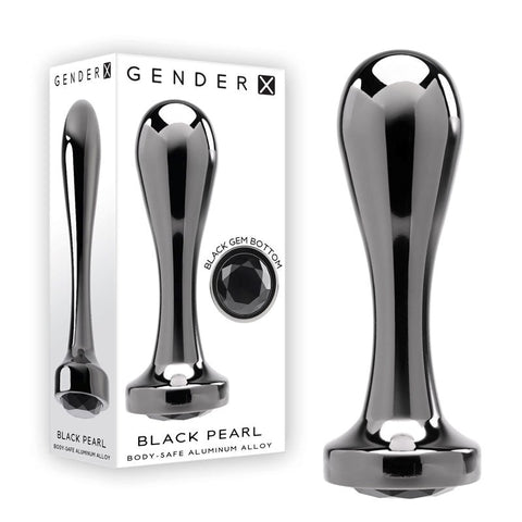 Evolved Gender X BLACK PEARL Gun Metal Butt Plug with Temperature Play - Butt Plugs