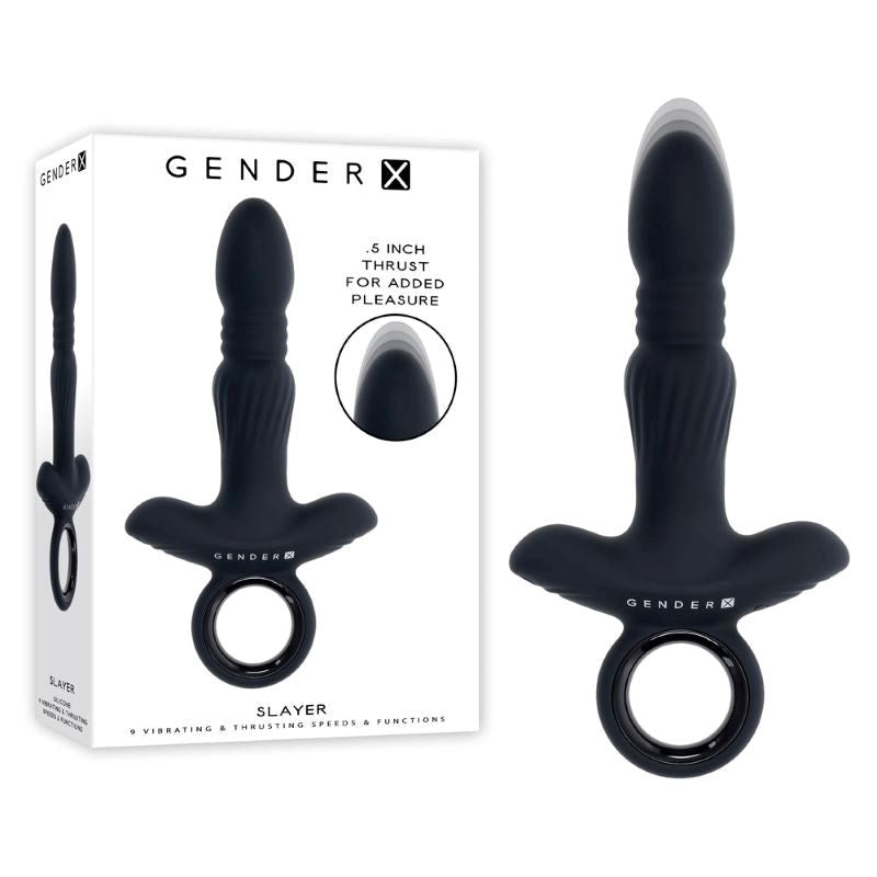 Gender X Slayer Thrusting Butt Plug Top Sex Toy Pick - - Anal Vibrators