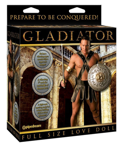 Pipedream Gladiator Inflatable Love Doll With Dong 7 Inch Vibrating Shaft - Masturbators and Strokers
