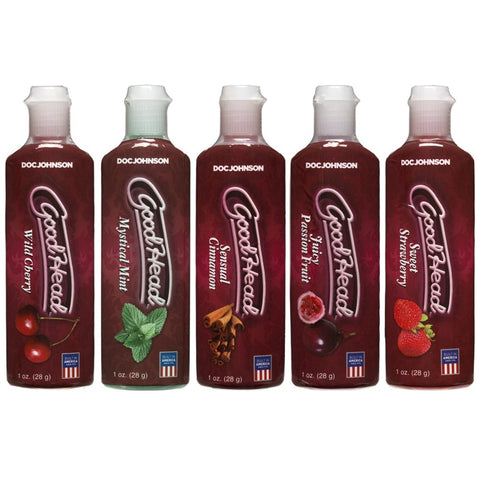 Doc Johnson Good Head Oral Delight Adult Lubricant 5 Pack Flavored Gel - Delay and Excite Sprays