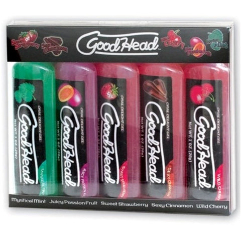 Doc Johnson Good Head Oral Delight Adult Lubricant 5 Pack Flavored Gel - Delay and Excite Sprays