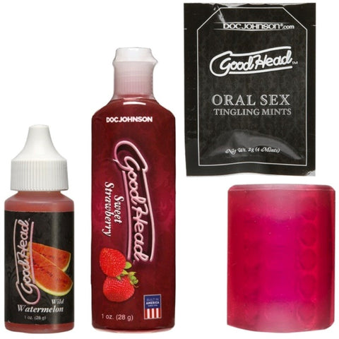 Doc Johnson Goodhead Fundamentals Kit Complete Oral Enhancement Set - Water Based Lubes