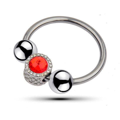 BDStyle Harry Guy Glans Ring With Red Gem Best Price Sex Toys Enhanced Erection - Cock Rings