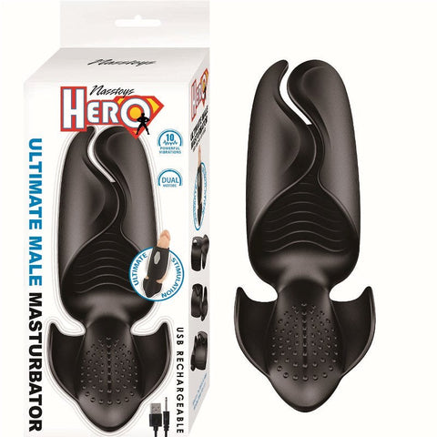 Nasstoys HERO Ultimate Male Masturbator Black with Dual Motor System - Masturbators and Strokers