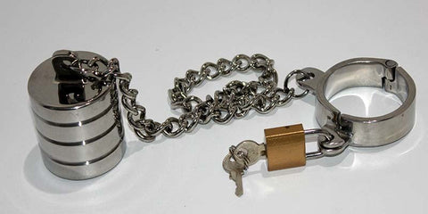 Hells Couture Hung Low Steel Ball Stretcher Heavy Steel Weight Design - Ball and Cock Toys