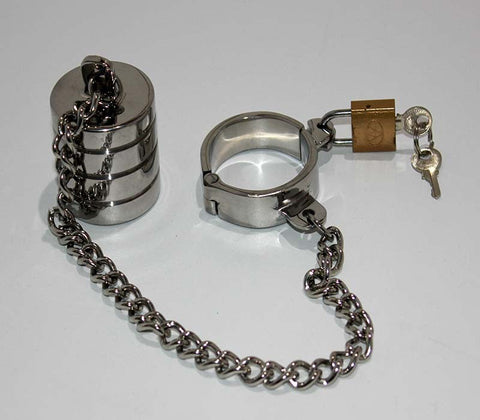 Hells Couture Hung Low Steel Ball Stretcher Heavy Steel Weight Design - Ball and Cock Toys