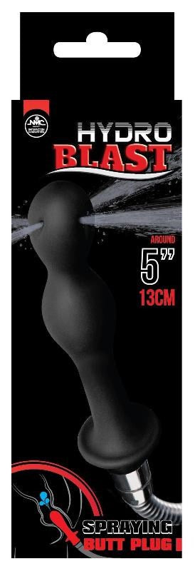 Hydro Blast 5" Silicone Douche Black - - Anal Cleansing