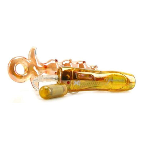 Pipedream Icicles No 15 Vibrating Anal Plug Gold Glass Design - Prostate Toys