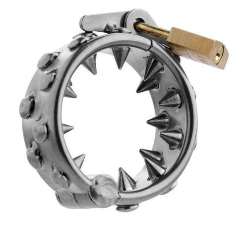 Impaler Locking CBT Ring with Spikes Intense Stimulation with Key - Cock Rings