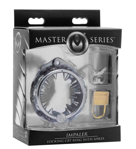 Impaler Locking CBT Ring with Spikes Intense Stimulation with Key - Cock Rings