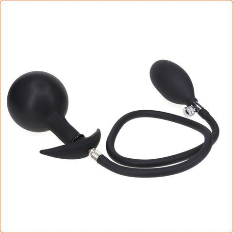 BDStyle Inflatable Dildo Metal Ball Inside Butt Plug with Metal Ball - Butt Plugs