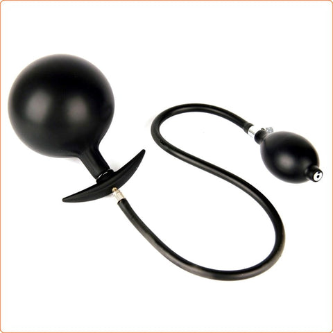 BDStyle Inflatable Dildo Metal Ball Inside Butt Plug with Metal Ball - Butt Plugs