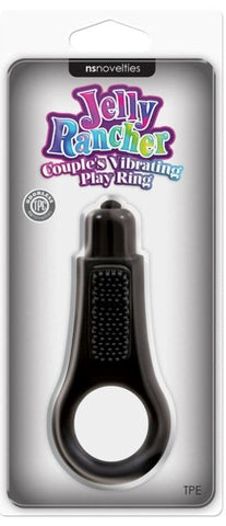 NS Novelties Jelly Rancher Couples Vibrating Play Ring Black TPE Material - Vibrating Cock Rings