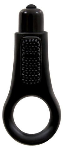 NS Novelties Jelly Rancher Couples Vibrating Play Ring Black TPE Material - Vibrating Cock Rings