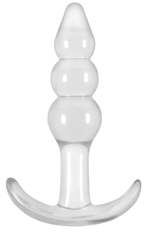 NS Novelties Jelly Rancher T Plug Ripple Clear Rippled Beaded Anal Plug - Butt Plugs