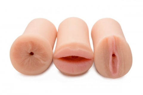 XR Brands Jesse Jane Three Way Pussy Ass and Mouth Stroker Set Premium TPR - Masturbators and Strokers