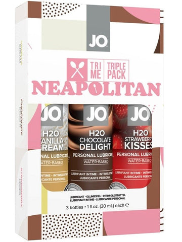 System Jo JO Tri Me Triple Pack Neapolitan Flavored Lubricants - Water Based Lubes