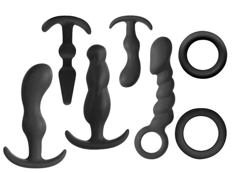 NANMA Corporation Jovial 7 Piece Anal Kit Black Complete Training Set - Butt Plugs