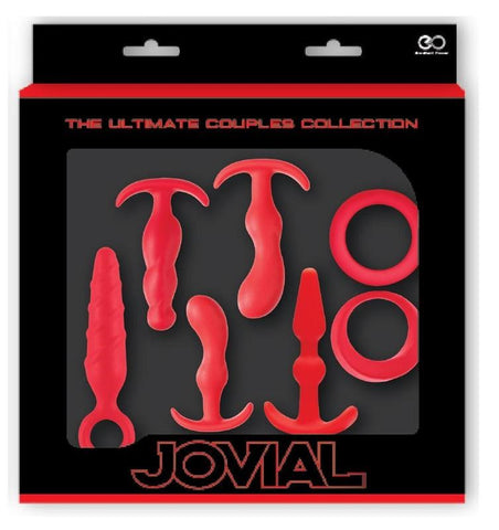 NANMA Corporation Jovial 7 Piece Anal Kit Red Complete Progressive Kit - Butt Plugs