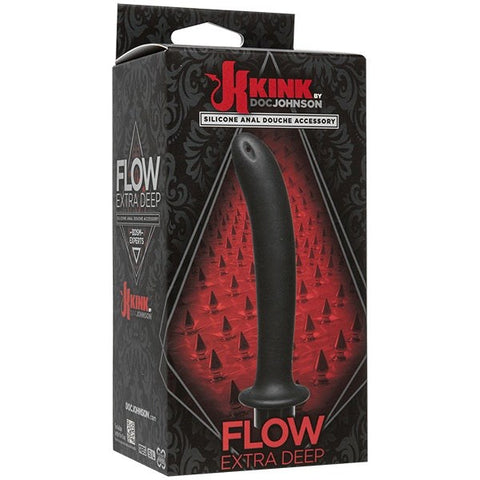 Doc Johnson Kink Flow Silicone Anal Douche Accessory Extra Deep Black - Enemas and Douches