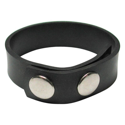 The Stockroom Kinklab 3 Snap Cock Ring Adjustable Leather Design - Cock Rings