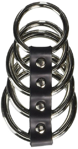 The Stockroom Kinklab 5 Gates of Hell Steel Cock Ring with Progressive Rings - Cock Rings