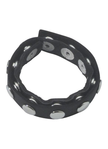 Leather Cock Rings With 10 Snap Locks - Cock Rings