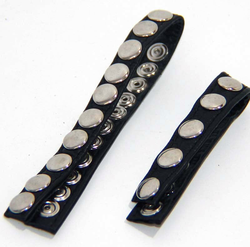 BDStyle Leather Cock Rings With 5 Snap Locks - - Cock Rings