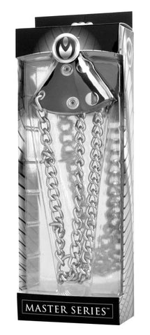 XR Brands Leather Parachute Ball Stretcher with Adjustable Snaps - Cock Rings