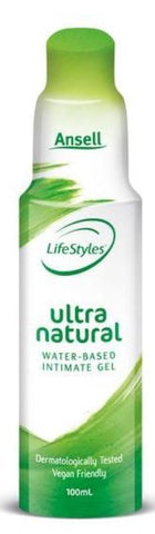 Ansell Lifestyles Ultra Natural Water Based Intimate Gel 100ml Vegan Formula - Lubricants and Lotions