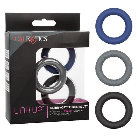 California Exotics Link Up Ultra Soft Extreme Stretchy Cock Ring Set - Cock Rings