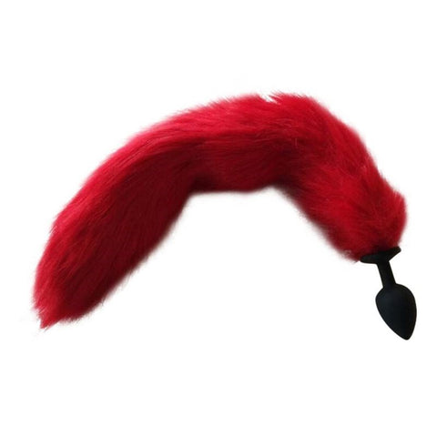 BDStyle Long Red Tail Silicone Butt Plug 75cm Faux Fur Fantasy Sex Toy - Butt Plugs