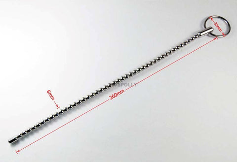 BDStyle Long Shanks Beaded Urethral Sound 190mm Stainless Steel - Penis Plugs