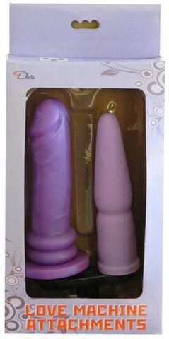 Love Machine Attachment DP Silicone Dong and Probe - Anal Dildos