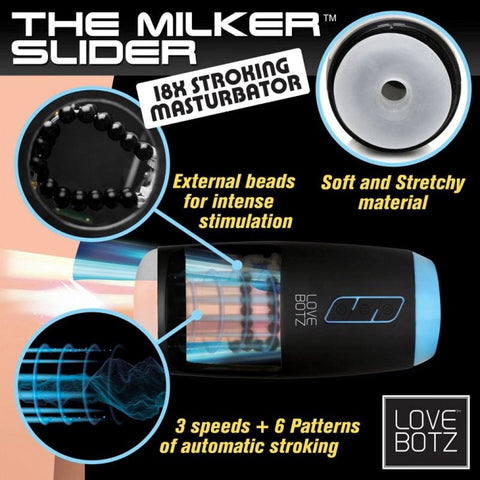 Milker Slider 18X - Customizable Patterns for Hands-Free Satisfaction - Masturbators and Strokers