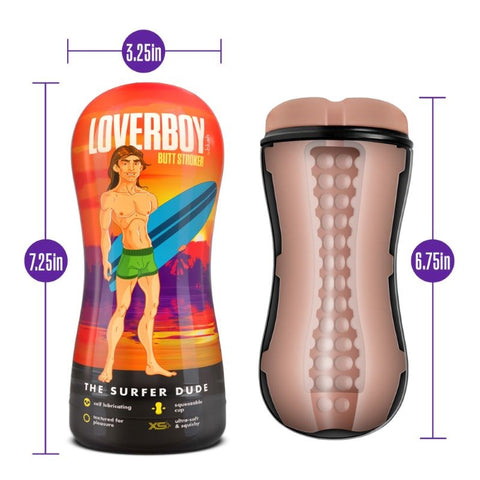 Loverboys Surfer Dude Flesh Stroker Masturbator with Air Valve Control - Masturbators and Strokers
