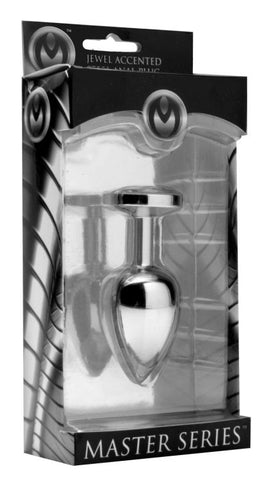 XR Brands Lucent Jewel Accented Anal Plug Chrome Steel with Jewel Base - Butt Plugs