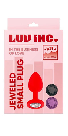 VVOLE LLC Luv Inc Jp31 Small Jeweled Silicone Butt Plug Red Interchangeable - Prostate Toys