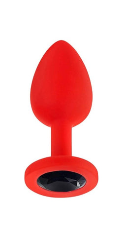 VVOLE LLC Luv Inc Jp31 Small Jeweled Silicone Butt Plug Red Interchangeable - Prostate Toys