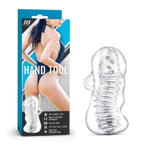 Blush Novelties M for Men Hand Tool Male Masturbator Clear Design - Masturbators and Strokers
