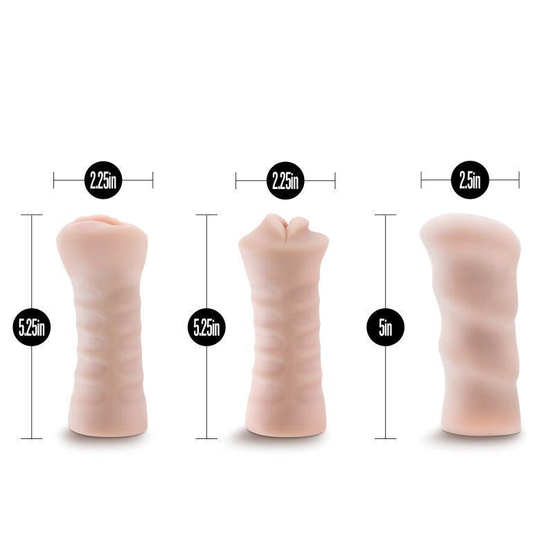 M For Men Self-Lubing Vibrating Strokers 3-Pack - - Masturbators and Strokers