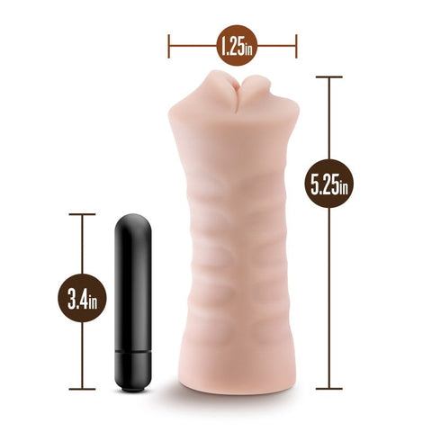 M For Men Skye Flesh Mouth Shaped Masturbator with Ribbed Internal Texture - Masturbators and Strokers