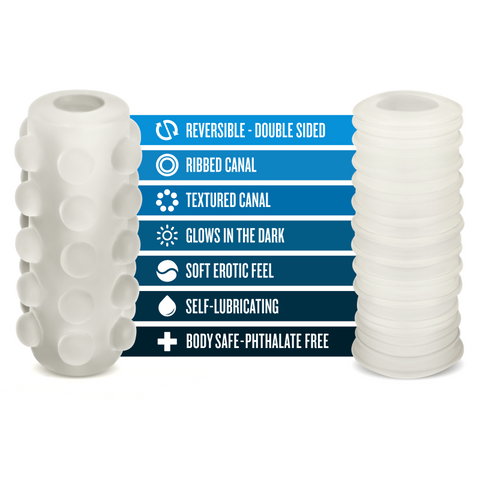 M For Men Reversible Orb Stroker Glow in Dark Male Masturbator - Masturbators and Strokers